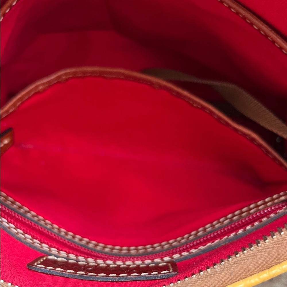 Dooney & Bourke Yellow and Brown Leather Crossbody - Picture 12 of 15